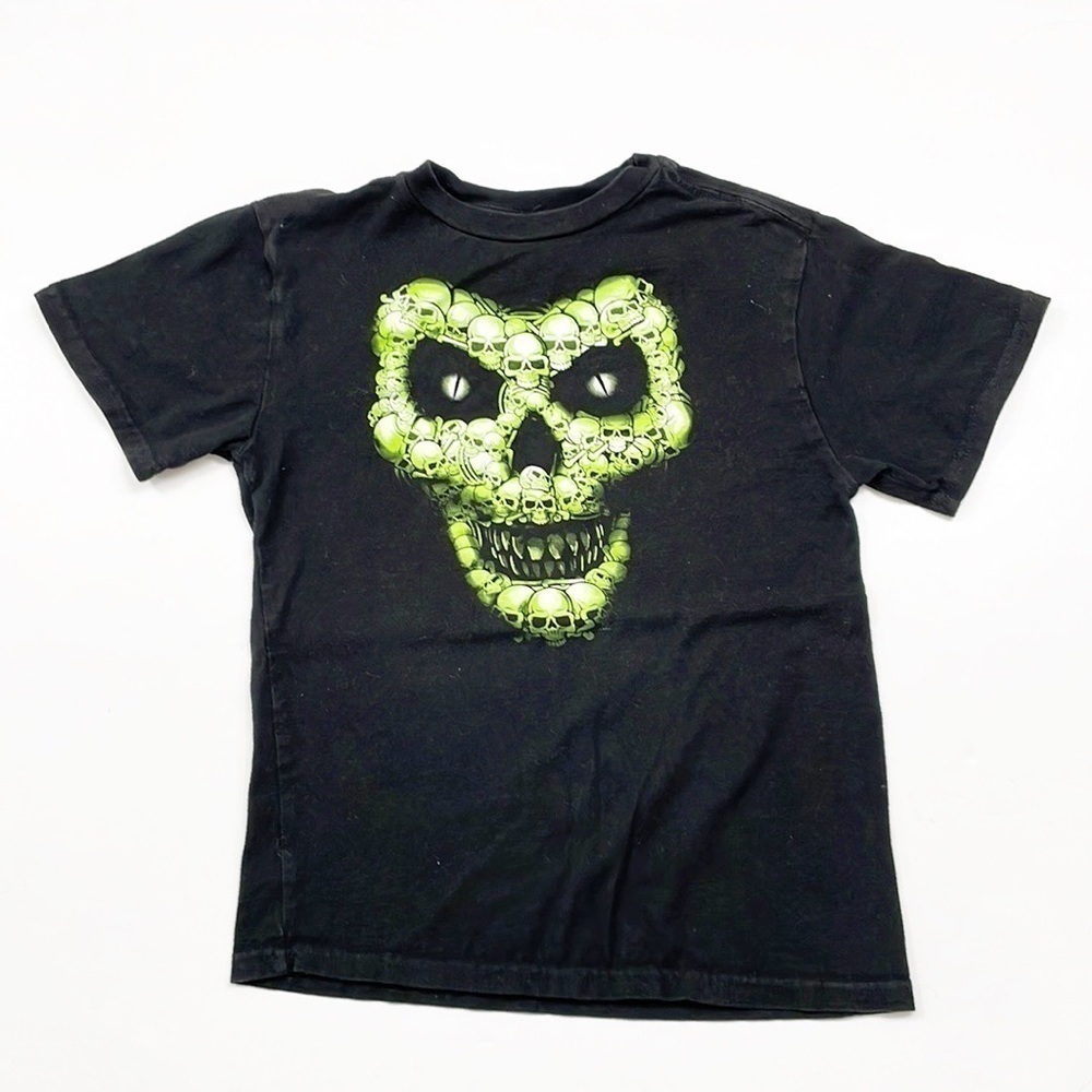Little boys glow-in-the-dark skull short sleeve t-shirt